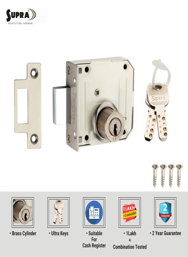 سوبرا قفل خزانة ملابس SUPRA مع مفاتيح فائقة | أسطوانة نحاسية 38 مم | مثالي لخزائن الملابس، والدواليب، وصناديق النقود للمنزل والمكتب | ضمان لمدة عامين - Image 3